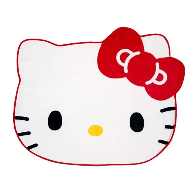 Hello Kitty Face-Shaped-pledd klassisk rød 122 × 97 cm myk polyester