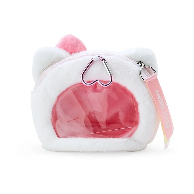Hello Kitty Plush Mini Face Pouch mini pung med PVC-vindu