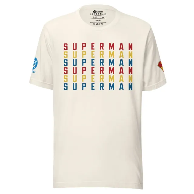 Superman 2025 T-Shirt - Repeat T-skjorte Vintage White
