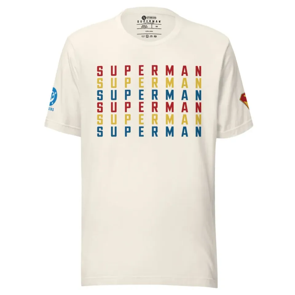 Superman 2025 T-Shirt - Repeat T-skjorte Vintage White