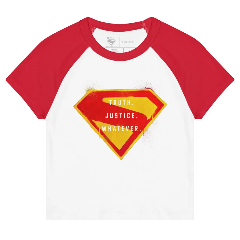 Supergirl (2026 Movie) Truth Justice Whatever baby-T-skjorte hvit/blå