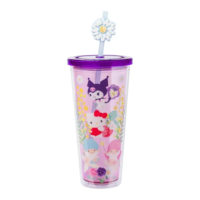 Hello Kitty and Friends 24oz Floral reisekopp med sugerør