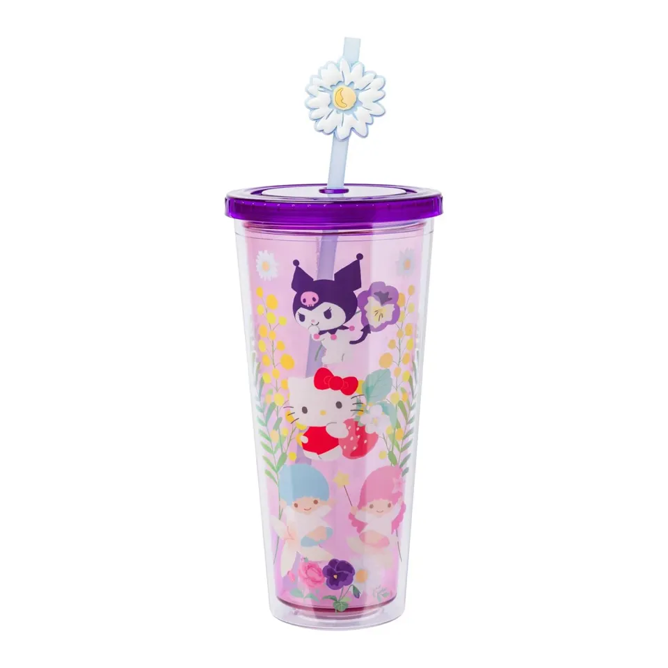 Hello Kitty and Friends 24oz Floral reisekopp med sugerør
