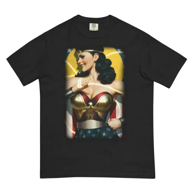 Batman Wonder Woman Golden Age Comfort Colors T-skjorte svart