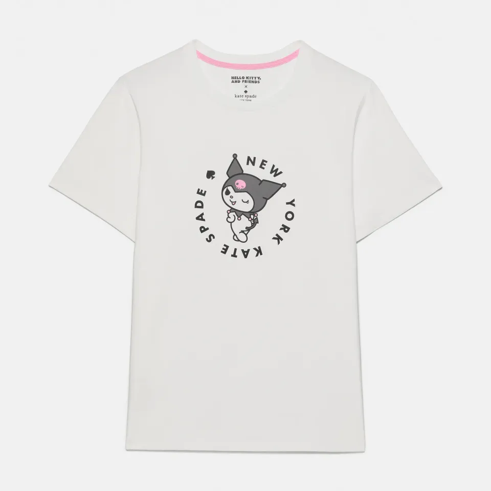 Kuromi x Kate Spade New York T-skjorte Fresh White bomull