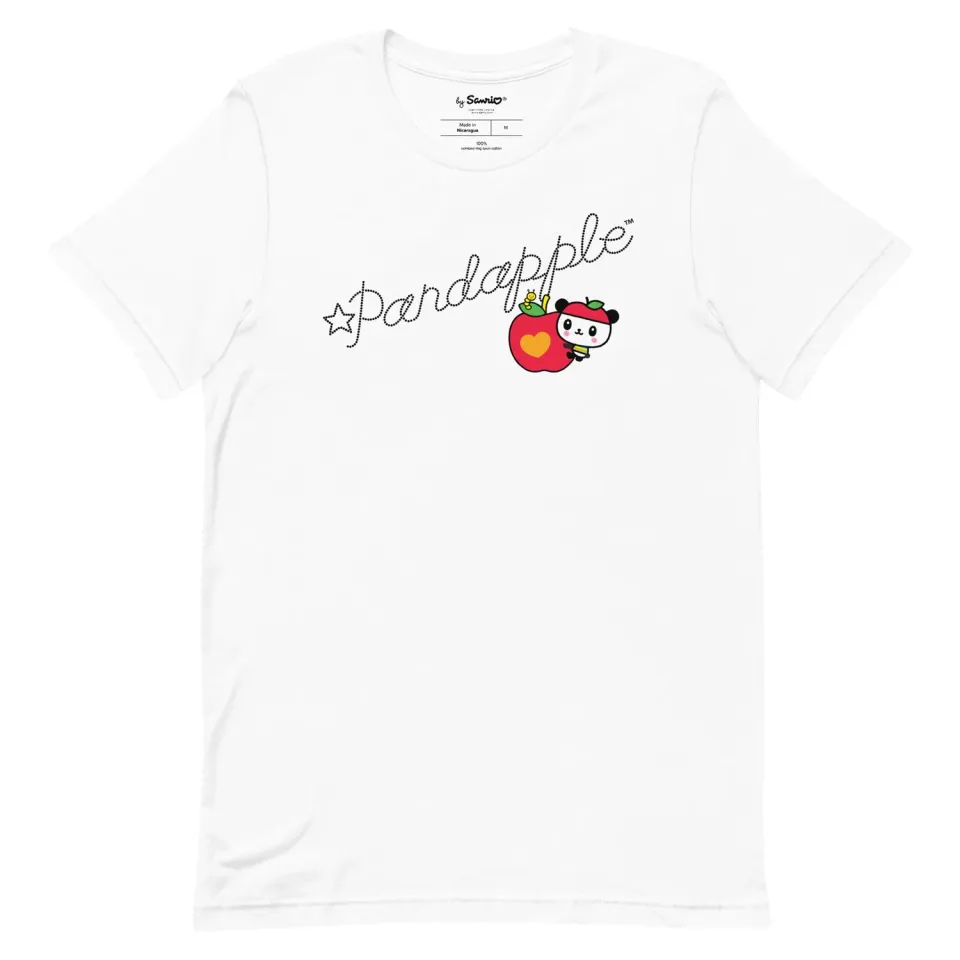 Pandapple Dotted Signature T-skjorte hvit XS–4XL i bomull