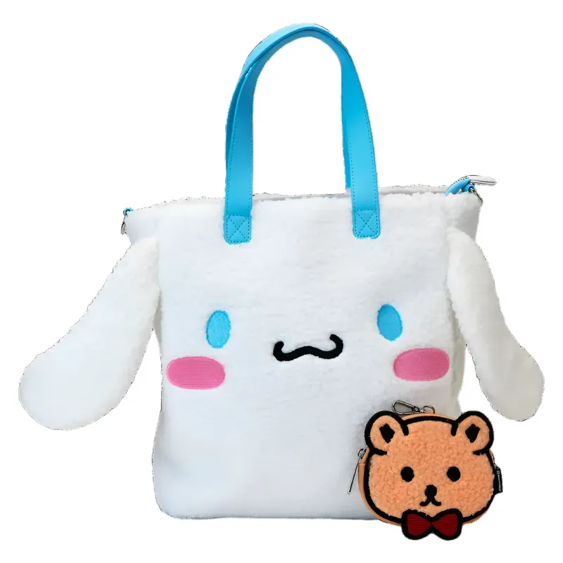 Hello Kitty Loungefly Cinnamoroll Sherpa toteveske med myntpung