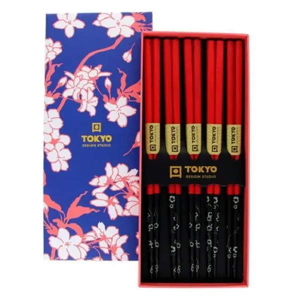 Neo Tokyo Chopsticks Gift Box spisepinner 5 par tre