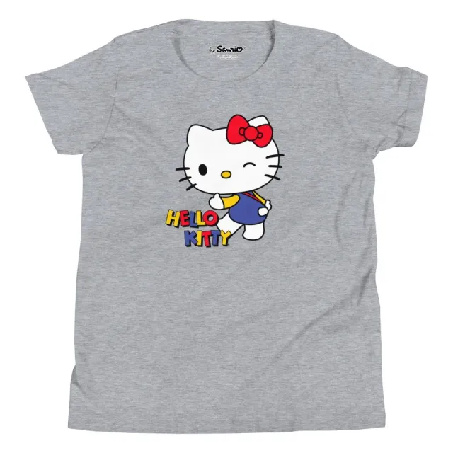 Hello Kitty Youth Primary Logo T-skjorte ungdom gråmelert