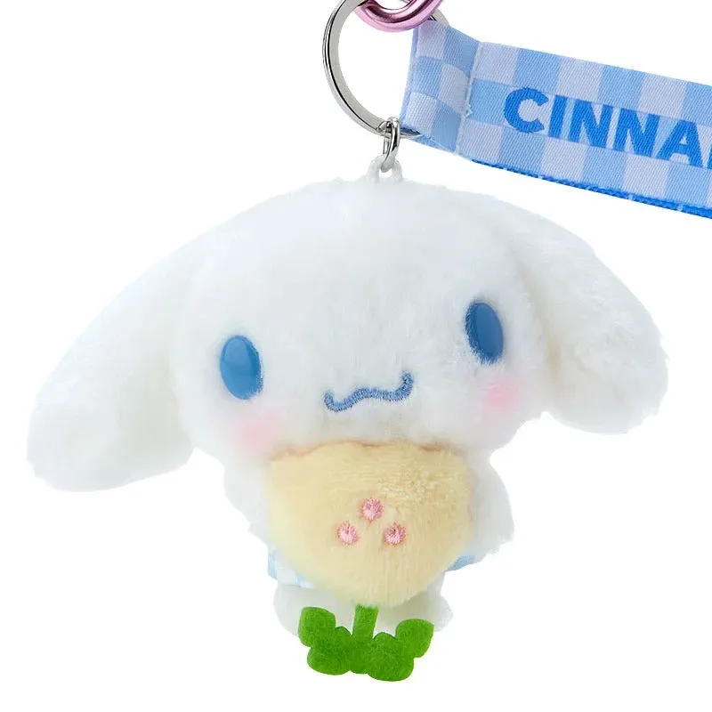 Hello Kitty Cinnamoroll Plush Mascot Keychain kosedyr nøkkelring pastellruter