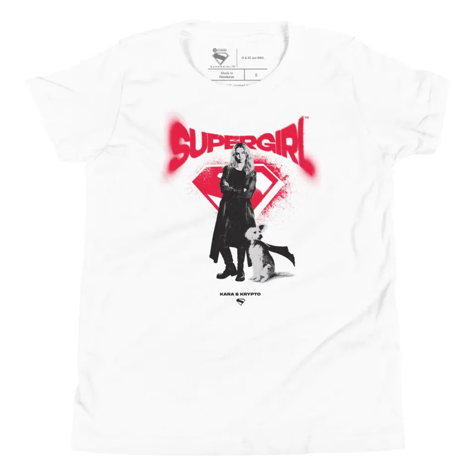 Batman Supergirl (2026 Movie) Youth T-shirt Supergirl & Krypto t-skjorte Athletic Heather
