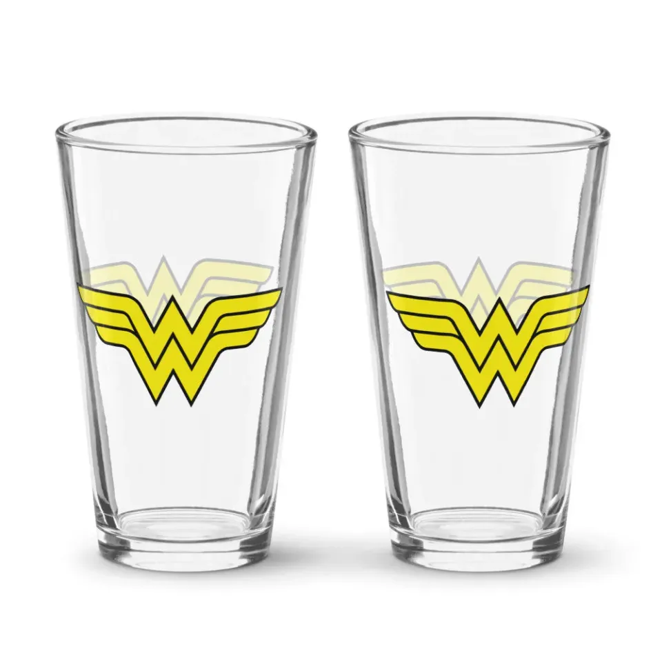 Batman WONDER WOMAN Logo Pint Glass 473 ml