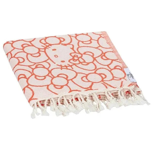 Hello Kitty x Sand Cloud Classic Red strandhåndkle økologisk bomull