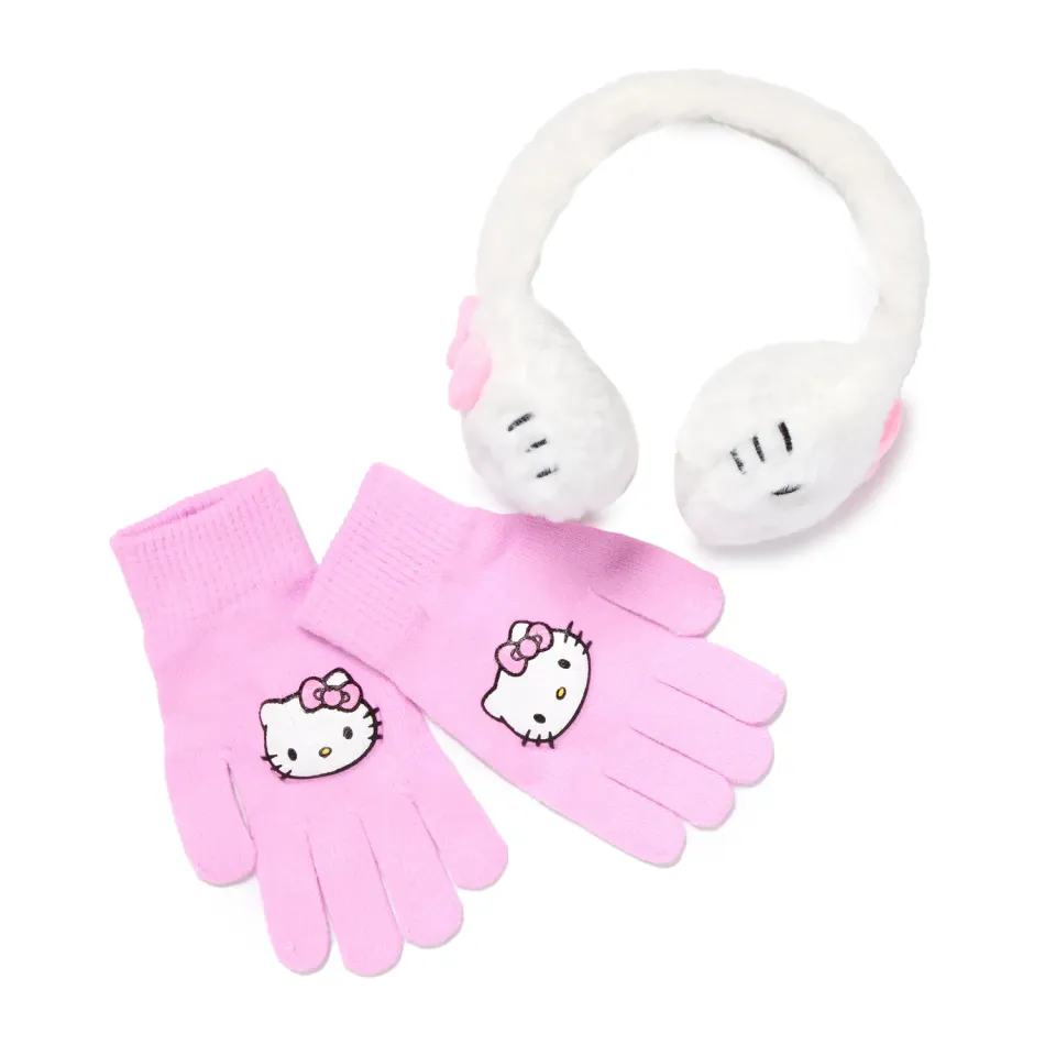 Hello Kitty Kids 2-Pc ørevarmere og hansker rosa