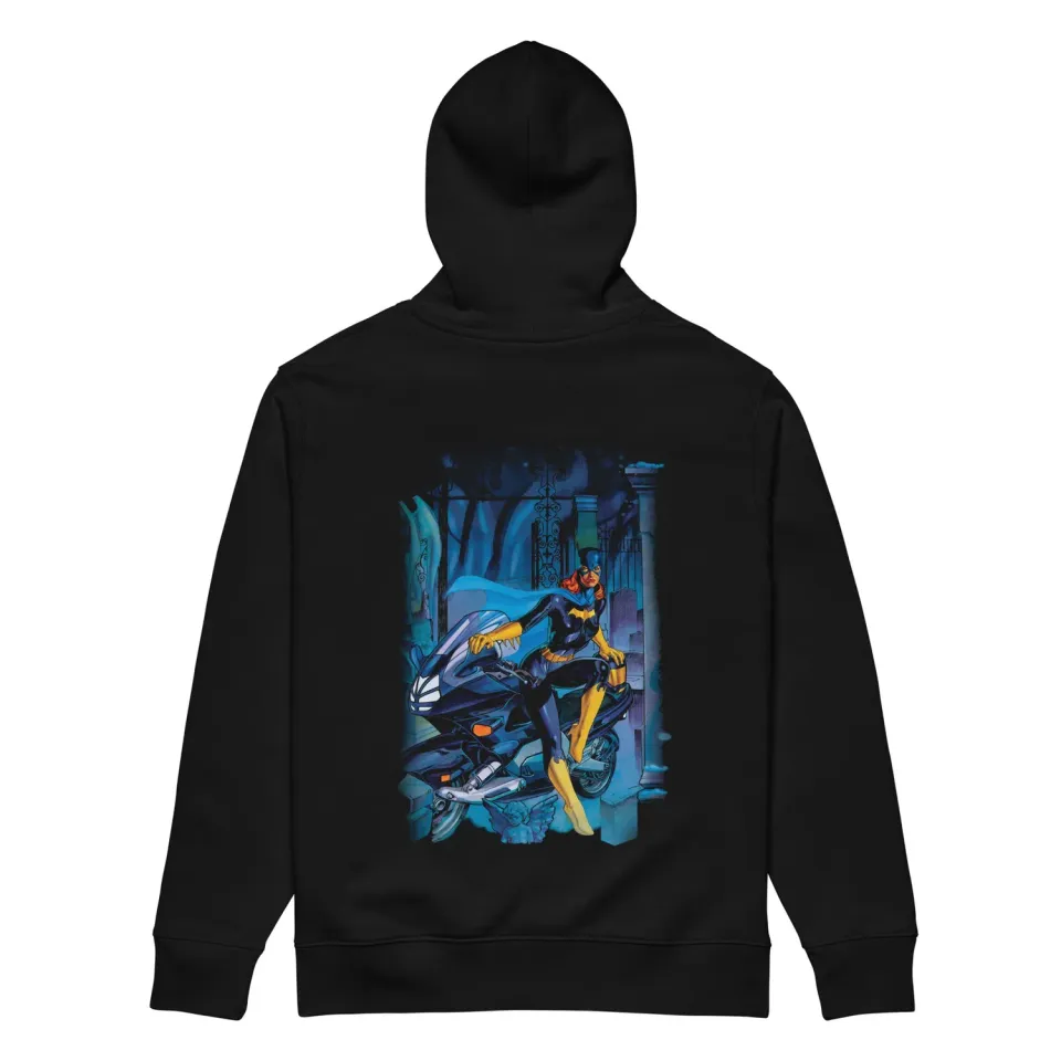 Batman BATGIRL Embroidered Hoodie Barbara Gordon hettegenser S–5XL økologisk bomull