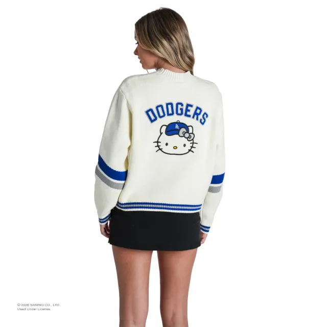 Hello Kitty x The Wild Collective Los Angeles Dodgers cropped cardigan krem XS
