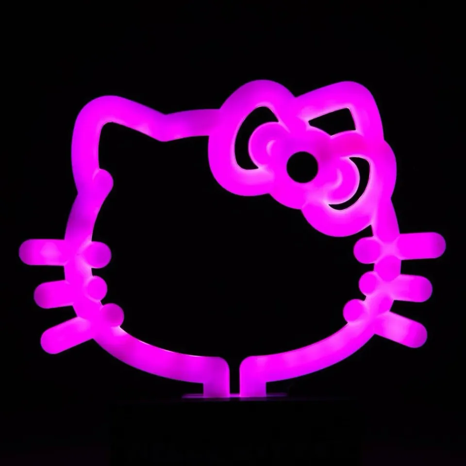 Hello Kitty Silhouette Neon Light LED-lampe rosa