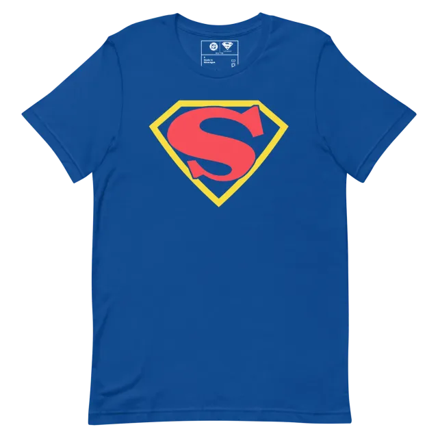 Superman Golden Age S-Shield t-skjorte True Royal bomull