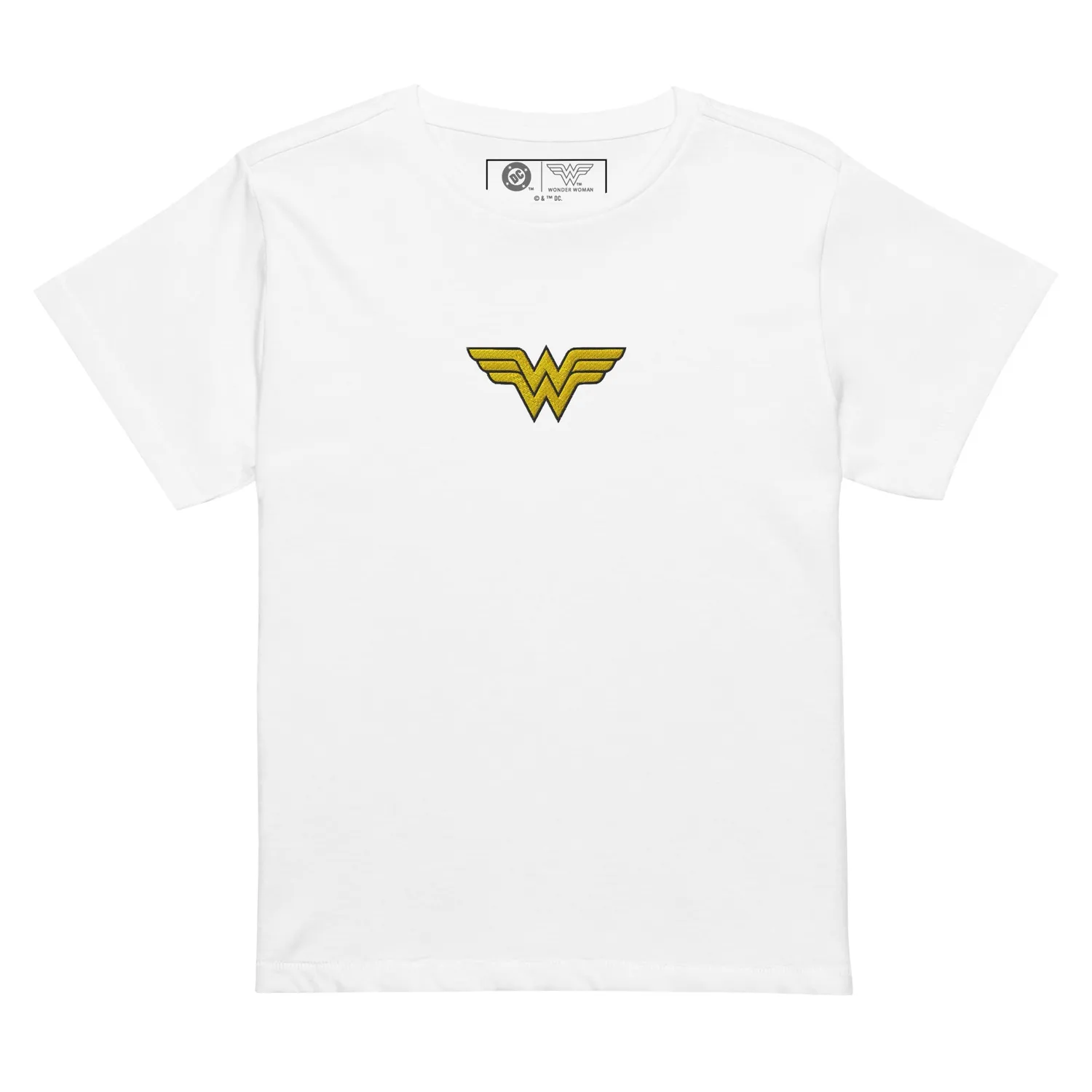 Batman Wonder Woman Logo brodert høywaist T-skjorte dame