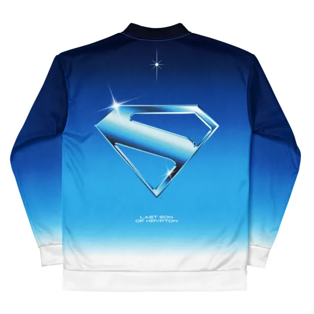 Batman Superman 2025 Last Son of Krypton bomberjakke hvit fleece