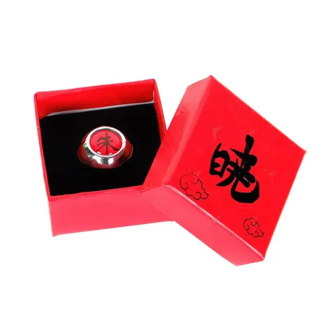 Naruto Itachi’s Akatsuki Ring Shu rød ring i rød eske