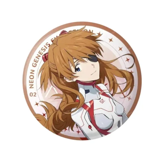 Neo Tokyo Evangelion Asuka Pin/Button 75 mm stål