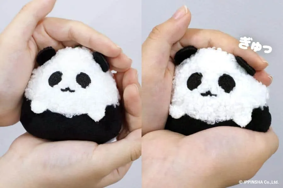 Fluffy Onigiri Plush Keychain Gacha plysjnøkkelring tilfeldig 5–6 cm