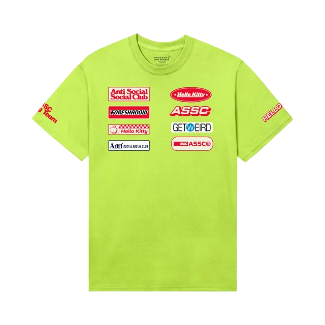 Anti Social Social Club x Hello Kitty Apex T-skjorte Safety Green