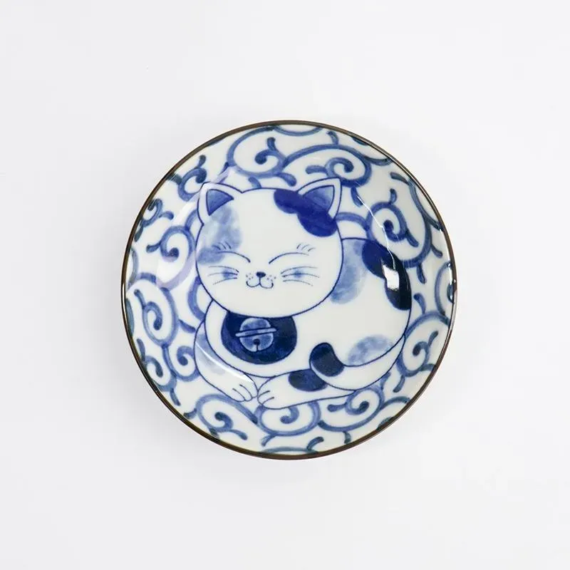 Neo Tokyo Japanese Porcelain Sauce Plate skål Lucky Cat 10,2 cm
