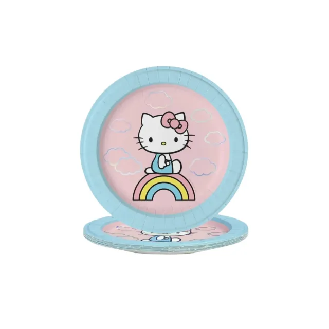 Hello Kitty Rainbow Skies desserttallerkener 8-pakning papir