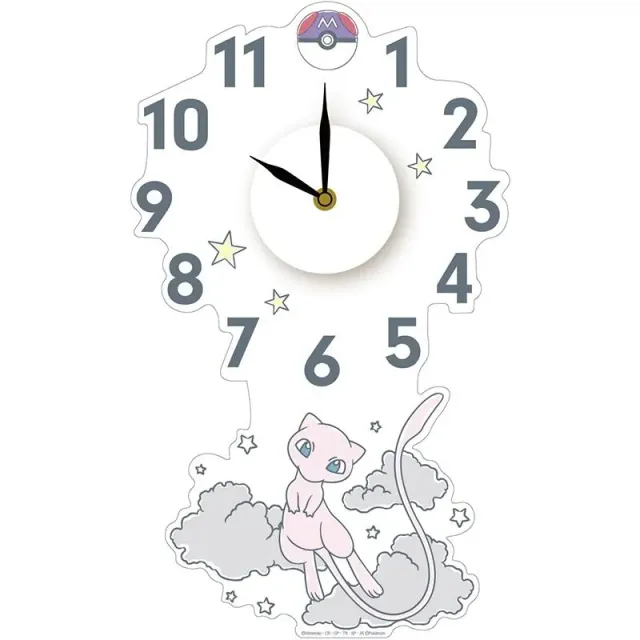 Neo Tokyo Pokémon Clock Wall Sticker Mew veggklokke 36 cm