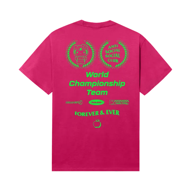Hello Kitty Anti Social Social Club World Champ Tee Sangria T-skjorte