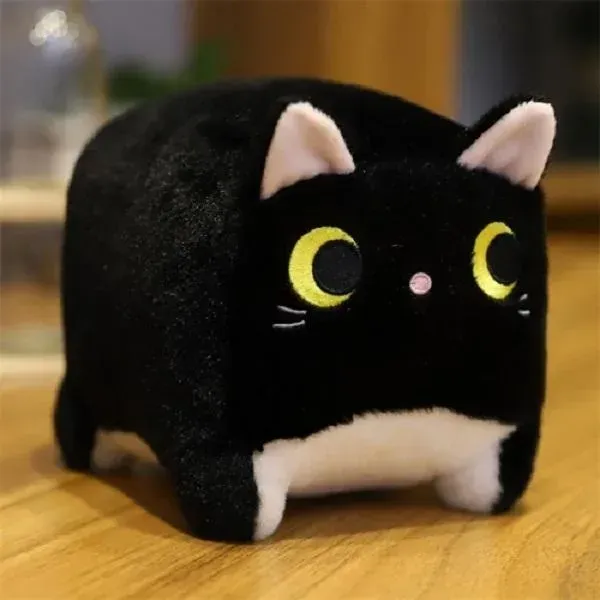 Neo Tokyo Box Shaped Cat Plushie svart katteplysj 20 cm