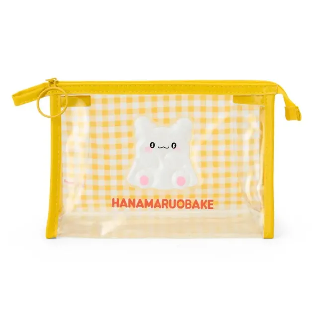 Hello Kitty Hanamaruobake Clear Gingham Zipper Pouch gjennomsiktig toalettmappe