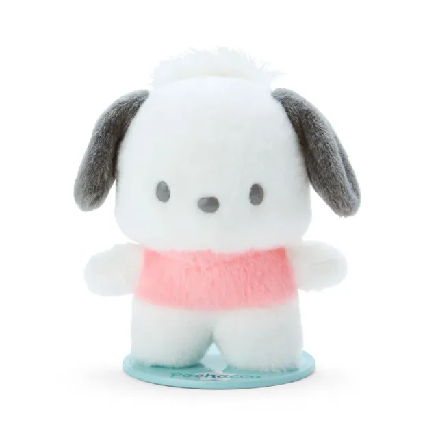 Sanrio Pitatto Friends Pochacco Standing Display Plush liten plysj med stativ