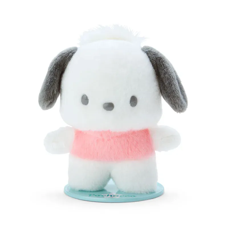 Sanrio Pitatto Friends Pochacco Standing Display Plush liten plysj med stativ