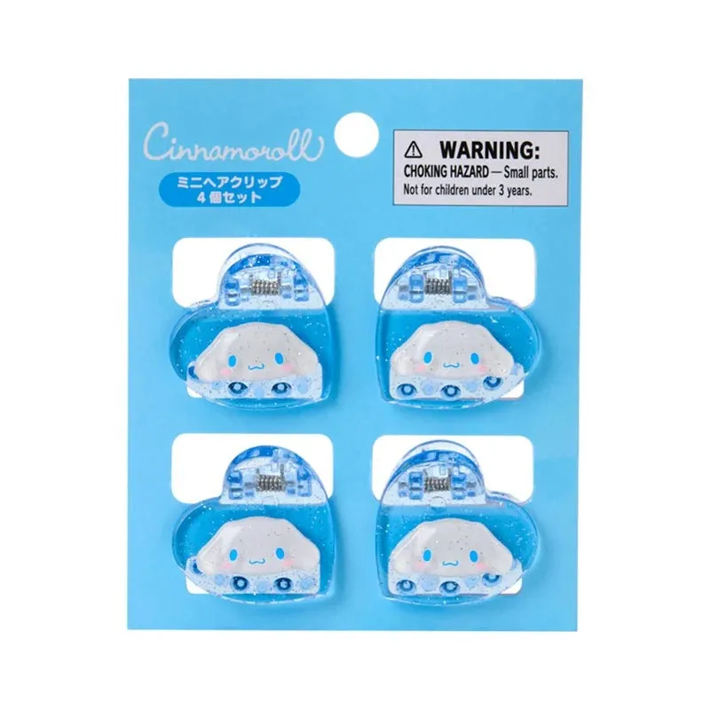 Hello Kitty Cinnamoroll Mini Glitter hårklyper 4-pakning