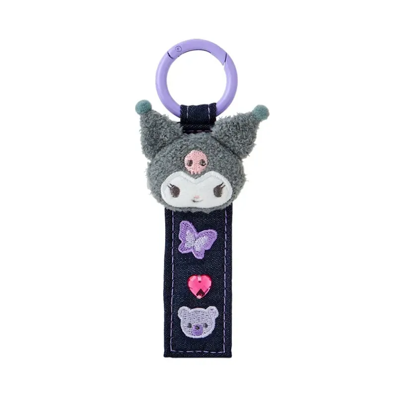 Hello Kitty Denim Patch Series Kuromi Logo nøkkelring ca. 10 cm