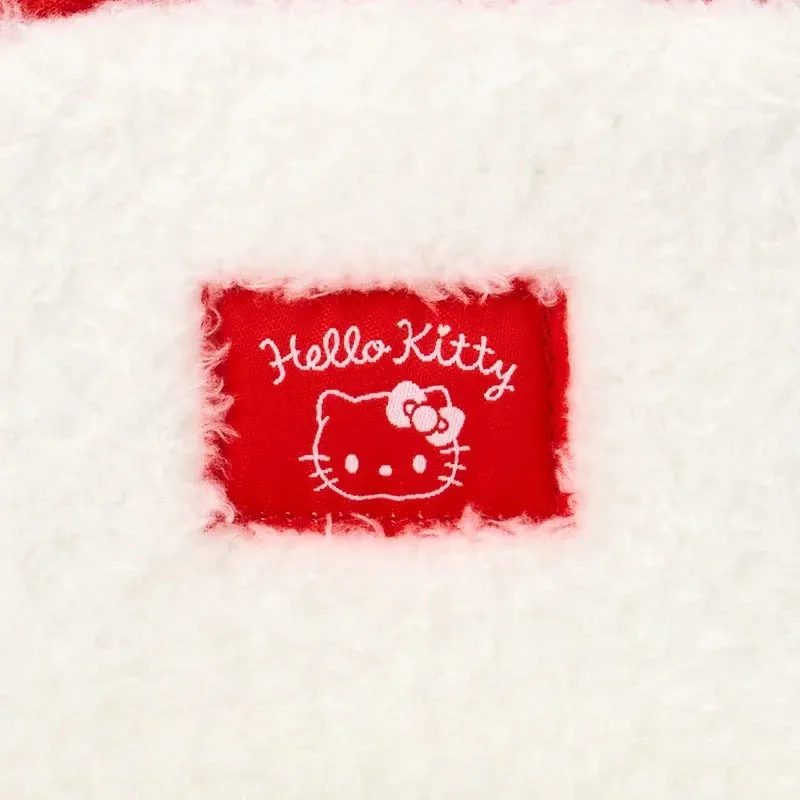 Hello Kitty Fuzzy Mini Zipper Pouch liten pung med karabin
