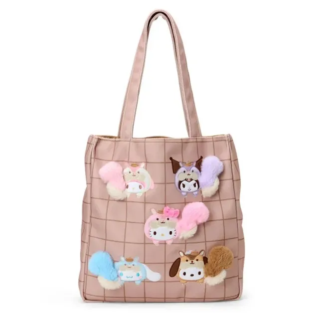 Hello Kitty Fluffy Squirrel Series toteveske med glidelås