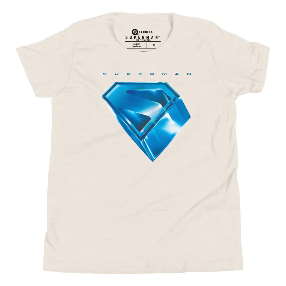 Batman Superman (2025 Movie) Stylized S-Shield barne-t-skjorte Athletic Heather