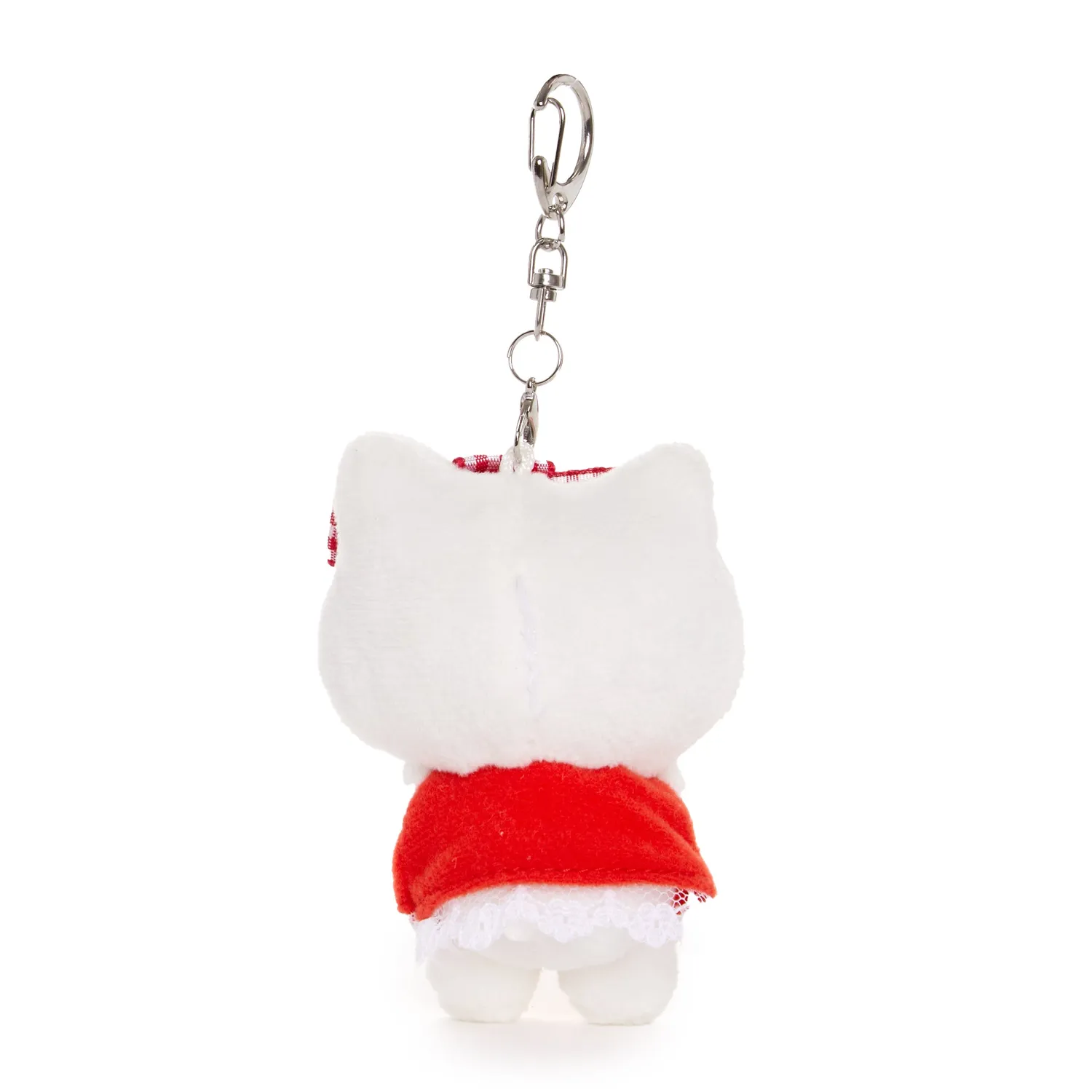 Hello Kitty Plush Mascot Keychain nøkkelring rød gingham