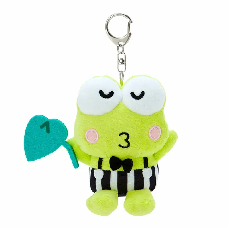 Hello Kitty Happy Song and Dance Keroppi nøkkelring kosedyr 5 tommer brodert