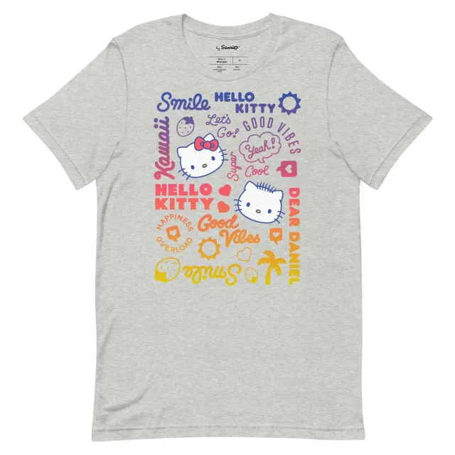 Hello Kitty & Dear Daniel Good Vibes Tee T-skjorte Athletic Heather/White