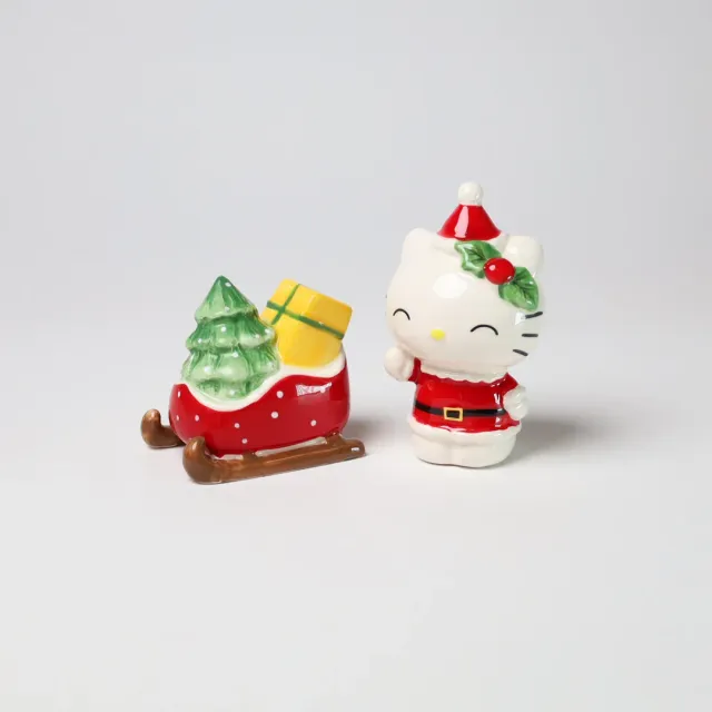 Hello Kitty Ceramic Holiday Salt & Pepper Set Sled salt- og pepperbøsser