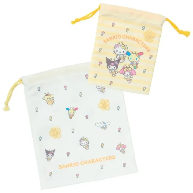 Hello Kitty Sanrio Characters 2-pc Drawstring Bag Set snøreposer 2-pakning