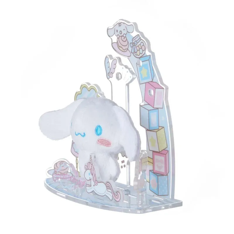 Hello Kitty Cinnamoroll Mini Plush & Acrylic Stand Set plysjsett 2,3 tommer