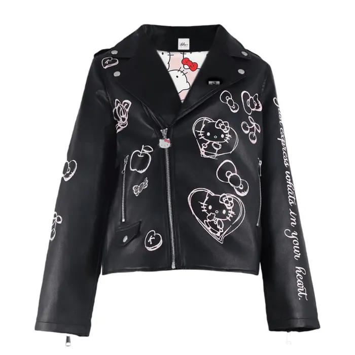 Hello Kitty x Lola + The Boys Graffiti bikerjakke svart voksen