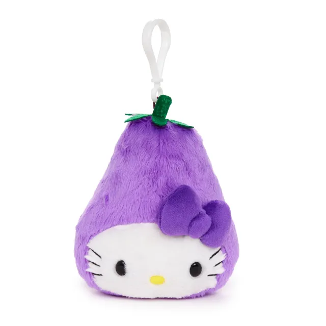 Hello Kitty Eggplant Plush Mascot Clip kosedyrklype aubergine 4 tommer