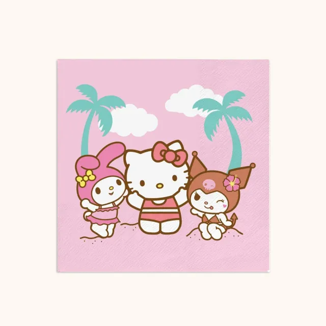 Hello Kitty and Friends x Studio Oh! Beach Party Beverage Napkins drikkeservietter 16 stk